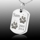 Paw Tag 14k White Gold Print Cremation Keepsake