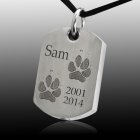 Paw Tag Stainless Print Cremation Keepsake