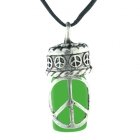 Peace Green Pet Ash Urn Necklace