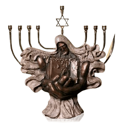 Peaceful Menorah Bronze Cremation Urn