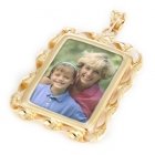 Peaceful Yellow Gold Photo Pendant