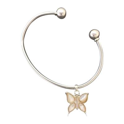 Pearl Butterfly Cremation Bangle