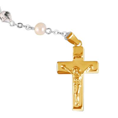 Pearl Gold Cremation Rosary