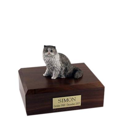 Persian Grey and White Small Cat Cremation Urn
