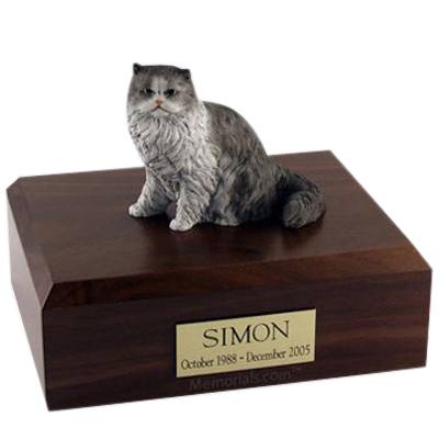 Persian Grey and White X Large Cat Cremation Urn 