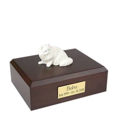 Persian White Laying Large Cat Cremation Urn