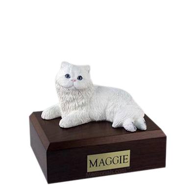 Persian White Small Cat Cremation Urn