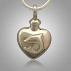 Pet Dolphin Heart Cremation Pendant