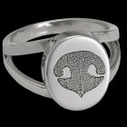 Pet Nose 14k White Gold Cremation Print Ring