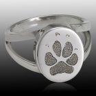 Pet Paw Sterling Print Cremation Ring