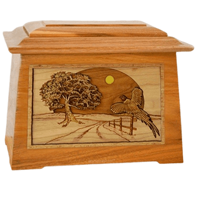 Pheasant Mahogany Aristocrat Cremation Urn