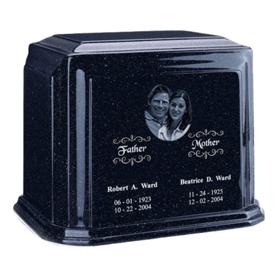 Picture Sapphire Blue Marble Urn For Two