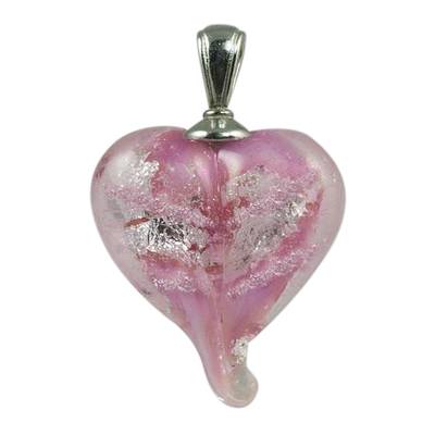 Pink & Silver Love Cremation Ash Pendant