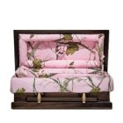 Pink Camo Wood Large Child Casket