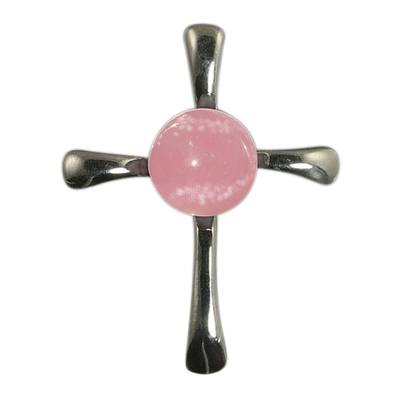 Pink Cross Cremation Ash Pendant