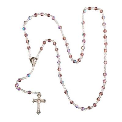 Pink Crystal Rosary 