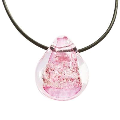 Pink Memory Glass Pendants