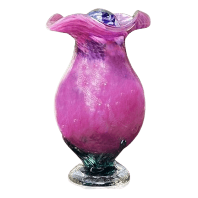 Pink Rose Glass Companion Cremation Urn
