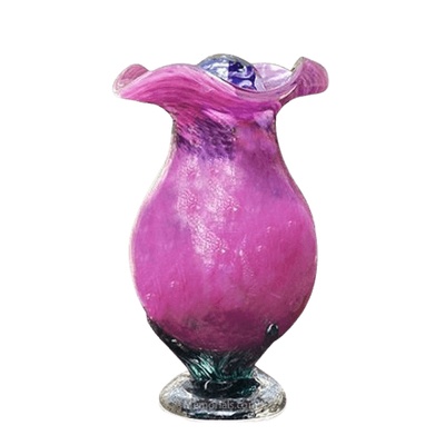 Pink Rose Glass Cremation Urn