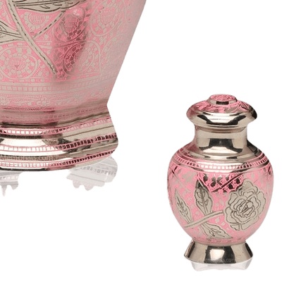 Pink Rose Keepsake Cremation Urn