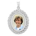 Plait Silver Photo Pendant