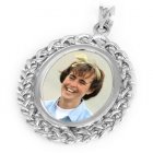 Plait Silver Photo Pendant