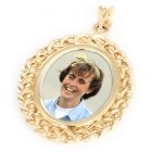 Plait Yellow Gold Photo Pendant