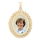 Plait Yellow Gold Photo Pendant