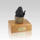 Pomeranian Black Playing Small Dog Urn