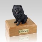 Pomeranian Black Sitting Dog Urns