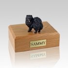 Pomeranian Black Standing Large Dog Urn