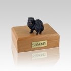 Pomeranian Black Standing Small Dog Urn