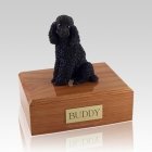 Poodle Black Sitting Large Dog Urn