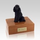 Poodle Black Sitting Medium Dog Urn