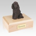 Poodle Bronze Sitting Large Dog Urn