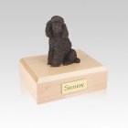 Poodle Bronze Sitting Small Dog Urn