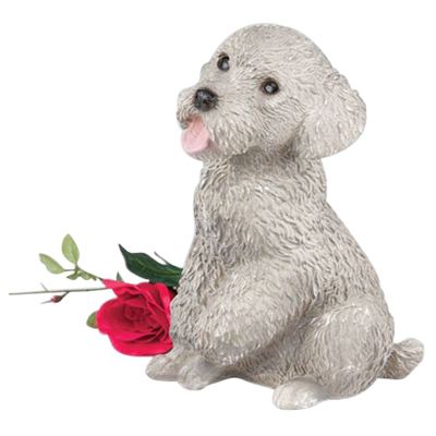 Gray Poodle Cremation Urn