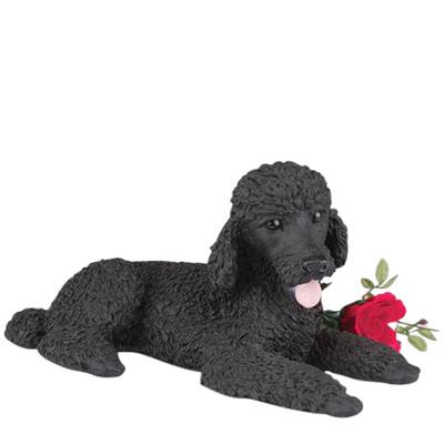 Black Poodle Dog Urn