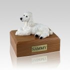 Poodle White Laying Medium Dog Urn