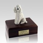 Poodle White Sitting Large Dog Urn