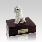 Poodle White Sitting Medium Dog Urn