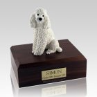 Poodle White Sitting Dog Urns