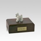 Poodle White Standing Small Dog Urn