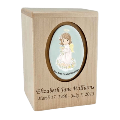 Precious Moments Brunette Girl Child Urn