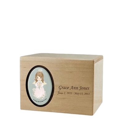 Precious Moments Brunette Girl Small Urn II