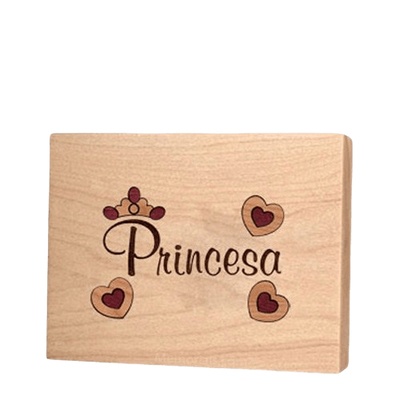 Princesa Recuerdo Urna de Madera para Ninos