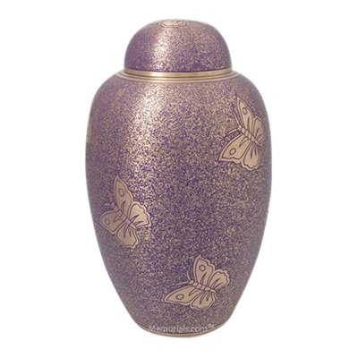 Purple Butterflies Pet Cremation Urn