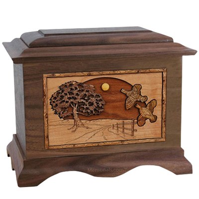 Quail Walnut Cremation Urn