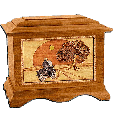 Riding Home Mahogany Cremation Urn for Two