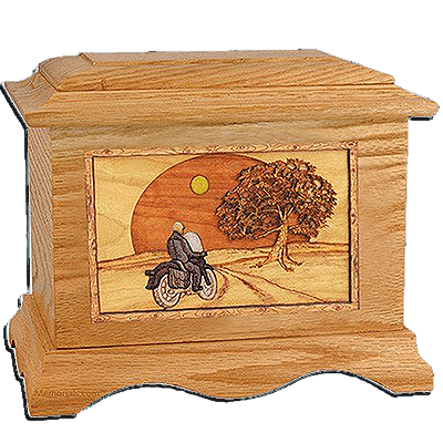 Riding Home Oak Cremation Urn for Two